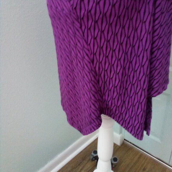 ALI MILES XL TEXTURED COWL ASYMMETRICAL HEM BUTTONS LONG SLEEVE LAGENLOOK GRAPE - Picture 3 of 9